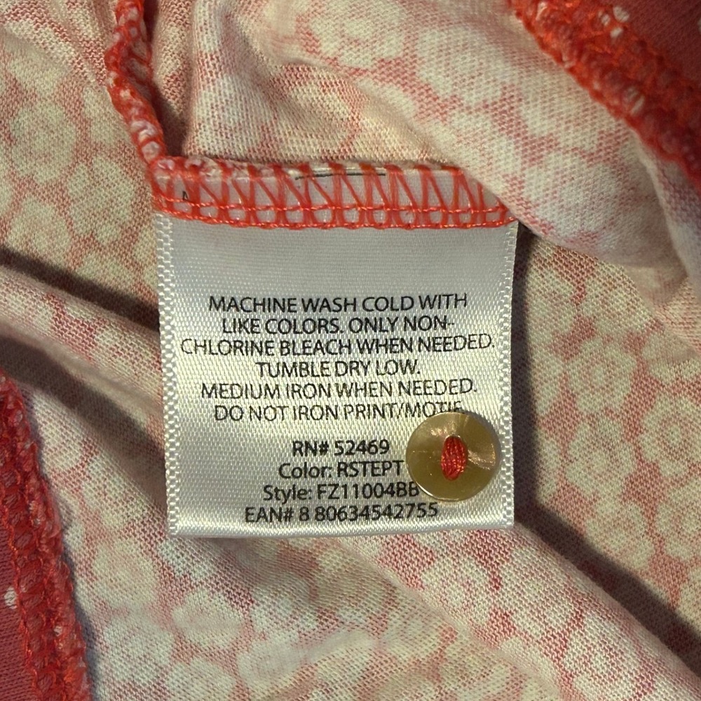 Faded Glory Womens Red Floral Organic Cotton Pajama Pants L 12-14 1568 - Picture 9 of 11